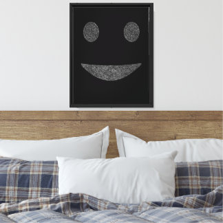 Toile Sourire Brisé – Art Abstrait Minimaliste de Visage