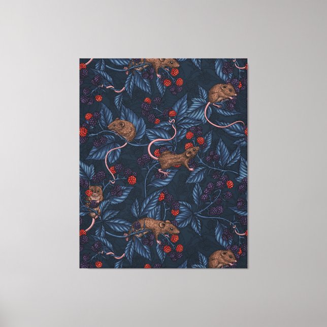 Toile Souris et mûres sur la marine (Recto)