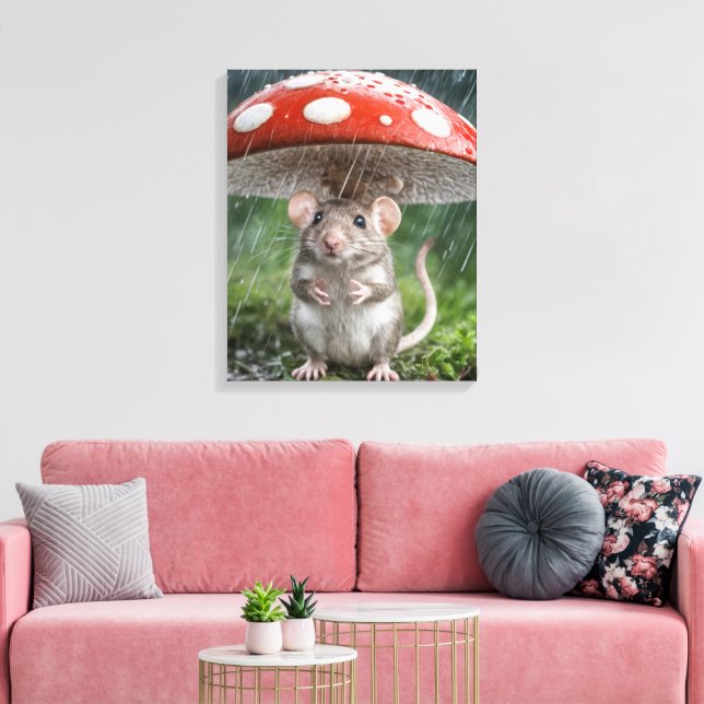 Toile Souris Sous Un Champignon À Pointe Polka (Insitu(Salon))