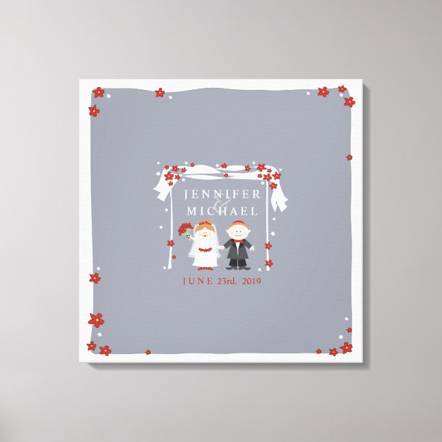 Toile SOUS LE CHUPPAH Jewish Mariage Sign-In Board (Recto)