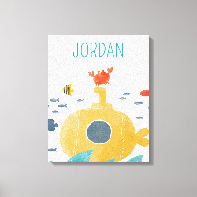 Toile Sous-marin à doodle mignon | Explorer (Recto)