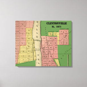 Toile South Elgin Illinois Clintonville Carte Art 1871