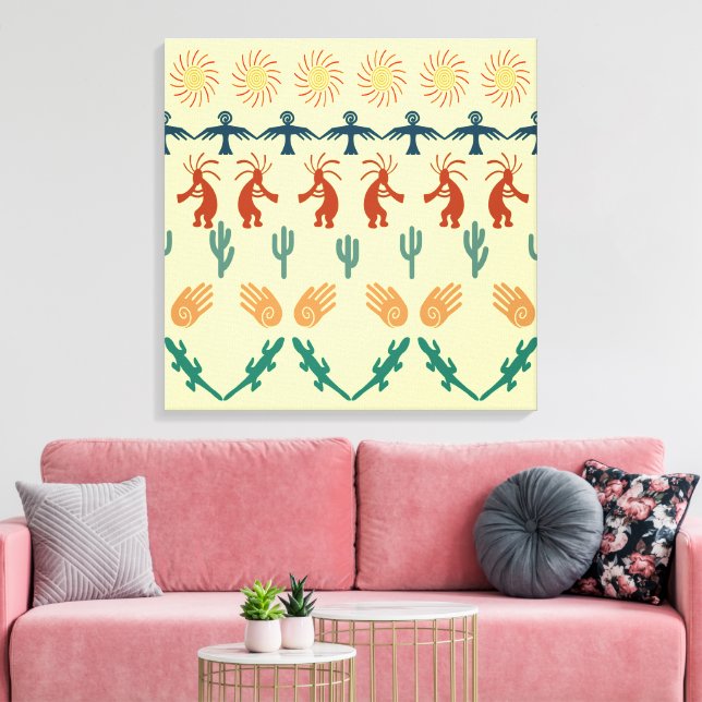 Toile Southwest American Indian Tribal Petroglyphs Art (Insitu(Salon))