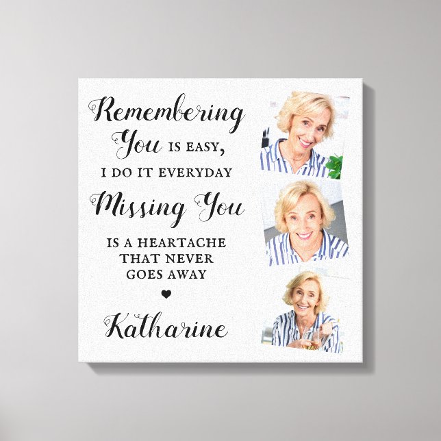 Toile Souvenir commémoratif de famille Personnalisé 3 Ph (Recto)