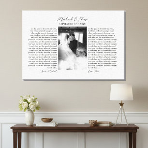 Toile Souvenir de voeux de mariage personnalisés