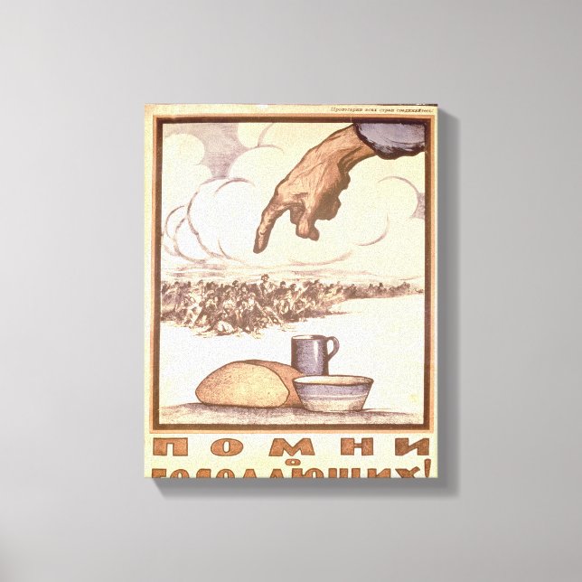 Toile Souviens-toi de la faim !, affiche, 1921 (Recto)