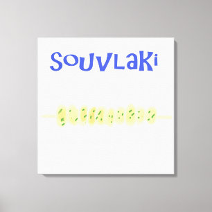 Toile souvlaki art de peinture de nourriture grecque