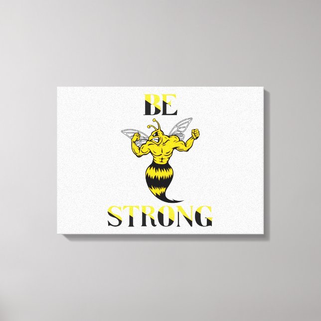Toile Soyez forte Veste Jaune Art Mur (Recto)