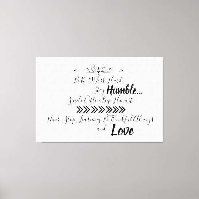 Toile Soyez humble (Recto)