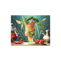 Spaghettis avec légumes et herbes