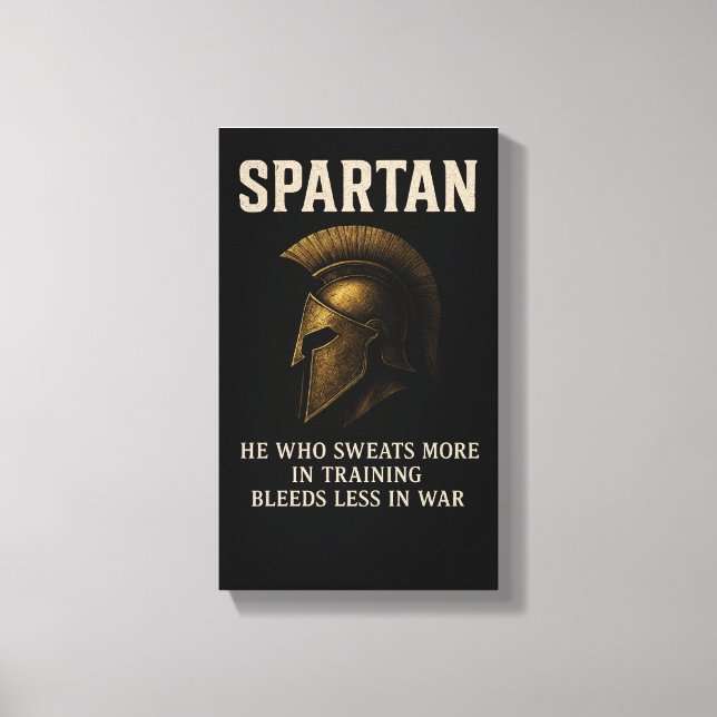 Toile Spartan Motivation Wall Art, Motivational Quote, (Recto)