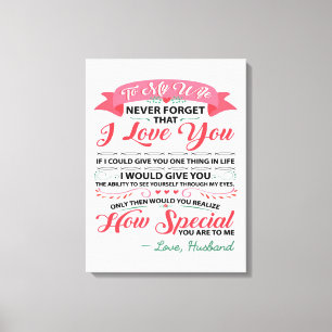 Toile Special Quotes To My Wife Venin pour femmes