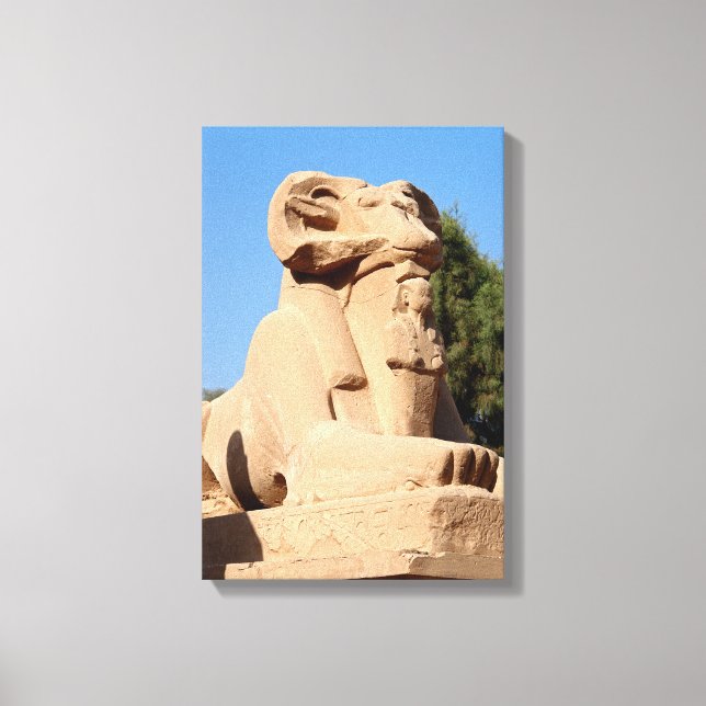 Toile Sphinx à tête de bélier dans le temple de Karnak - (Recto)