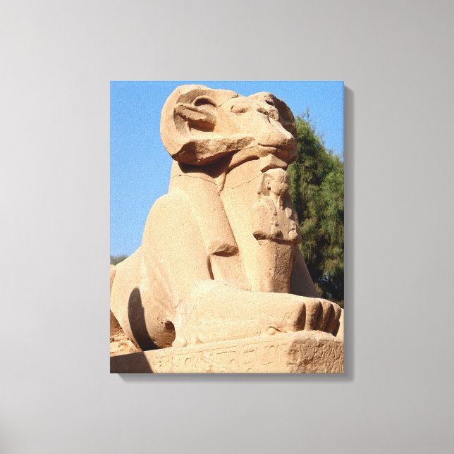 Toile Sphinx à tête de bélier dans le temple de Karnak - (Recto)