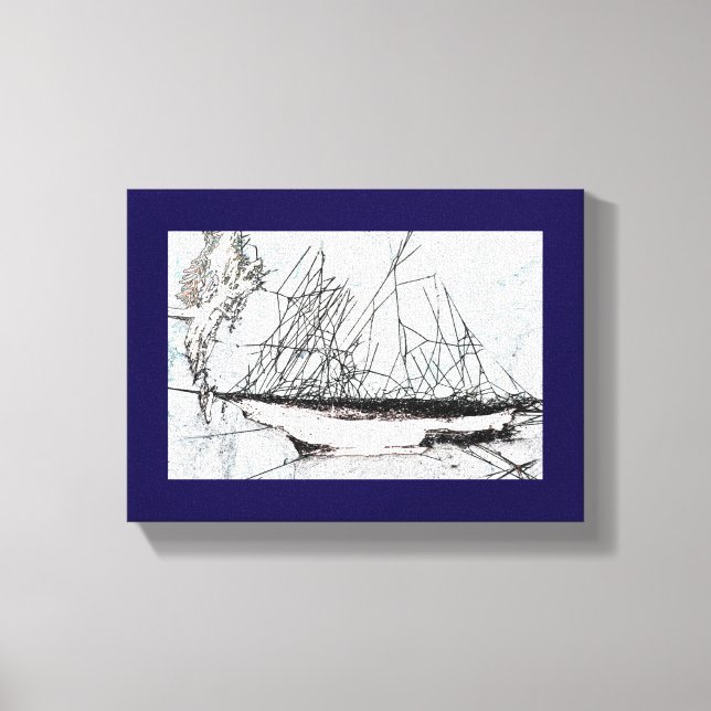 Toile Spiderweb Sailing Ship Natures Unique Digital Art (Recto)