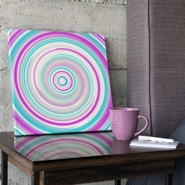 Toile Spirale Abstrait Moderne Violet Turquoise (Créateur téléchargé)