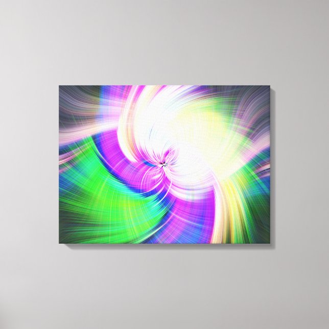 Toile SPIRALFLUO - Psychédélique colorée moderne fractal (Recto)