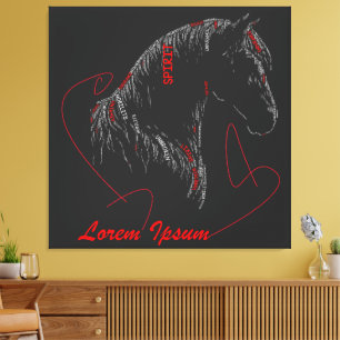Toile Spirit Inébranlable   Art de typographie de cheval