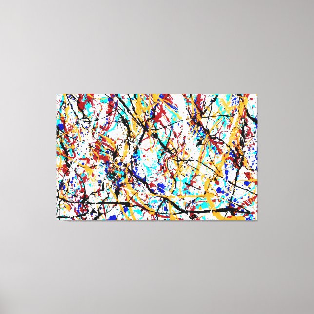 Toile SPLATTER COLORÉ LXIII - Peinture d'action - (Recto)