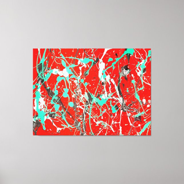 Toile SPLATTER COLORÉ LXXV - Peinture d'action - (Recto)