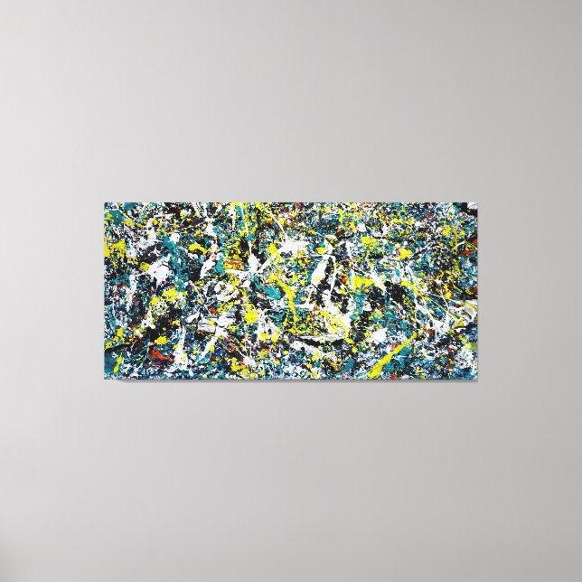 Toile SPLATTER COLORÉ X - Peinture d'action - Abstrait - (Recto)