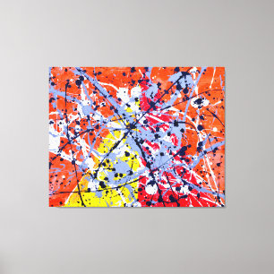 Toile SPLATTER COLORÉ XXI - Peinture d'action -Abstrait-