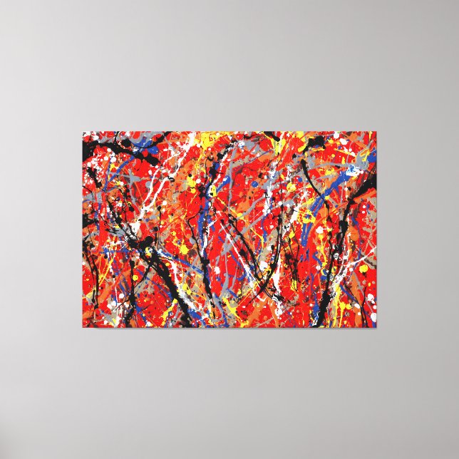 Toile SPLATTER COLORÉ XXIX - Peinture d'action - (Recto)