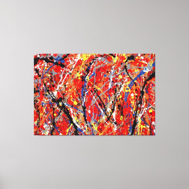 Toile SPLATTER COLORÉ XXIX - Peinture d'action - (Recto)