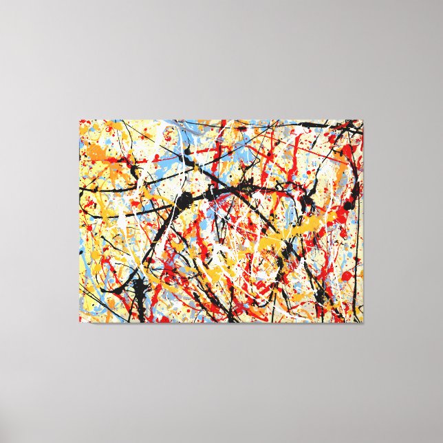 Toile SPLATTER COLORÉ XXVI - Peinture d'action - (Recto)