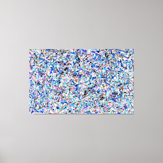 Toile SPLATTER XVI COLORÉ - Peinture d'action -Abstrait- (Recto)