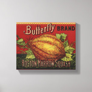 Toile Squash Antique Végétal Étiquette Can