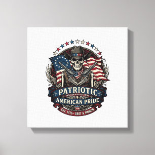 Toile Squelette Cowboy Patriotique Squelette Dark Patrio
