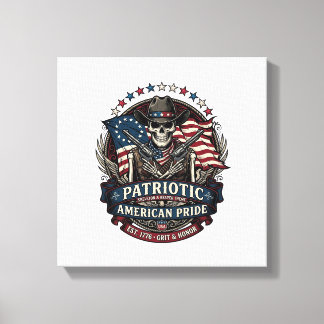 Toile Squelette Cowboy Patriotique Squelette Dark Patrio