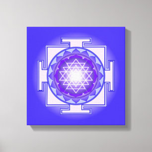 Toile Sri Yantra Mandala Purple and Blue Canvas Imprimer