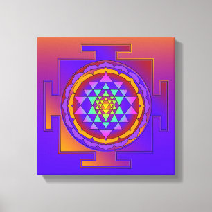 Toile SRI YANTRA pleine couleur + vos idées