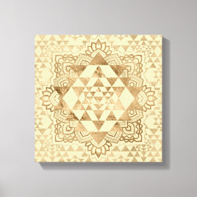Toile Sri Yantra / Sri Chakra Pastel Gold (Recto)
