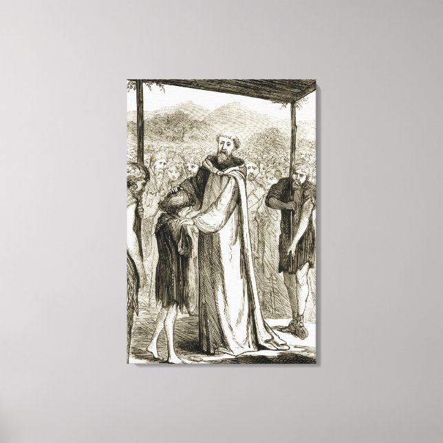 Toile St Columba bénit un garçon sauvage, de 'The Trias  (Recto)