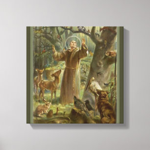 Toile St Francis d'Assisi, amant des animaux