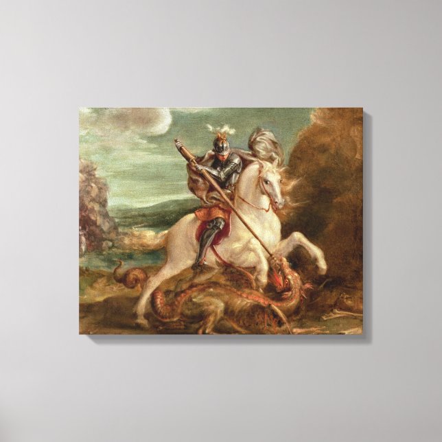 Toile St. George tuant le dragon, (huile sur panneau) (Recto)