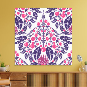 Toile St Jacques Vintage rose et violet Art nouveau