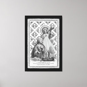 Toile St. Joseph, symboles papaux et le SHJ (LT 02) Pouv