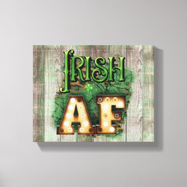 Toile St. Patrick's Day Irish AF Irish Marquee Lights (Recto)