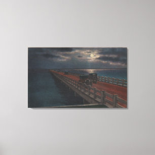 Toile St Petersburg, FL - vue éclairée par la lune de