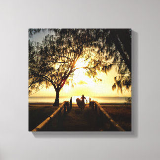 Toile Stabiliser Paddle Boarding Sunrise Stretched Canva
