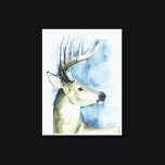 Toile Stag errant - Aquarelle<br><div class="desc">Stag de marche II par Grace Popp. Dispose d'un beau cerf aquarelle avec un arrière - plan bleu doux.</div>