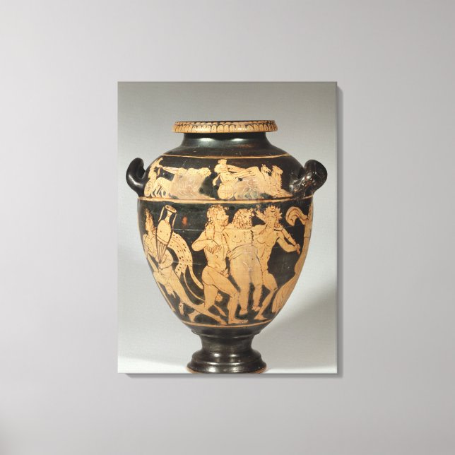 Toile Stamnos, Scène dionysiaque, Etrusque rouge figuré  (Recto)