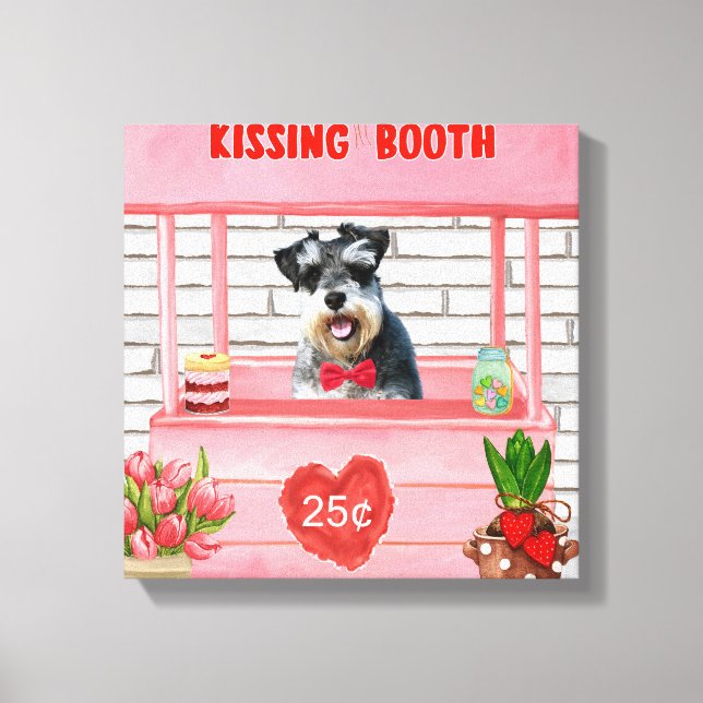 Toile Stand de baisers de schnauzer pour la Saint-Valent (Recto)