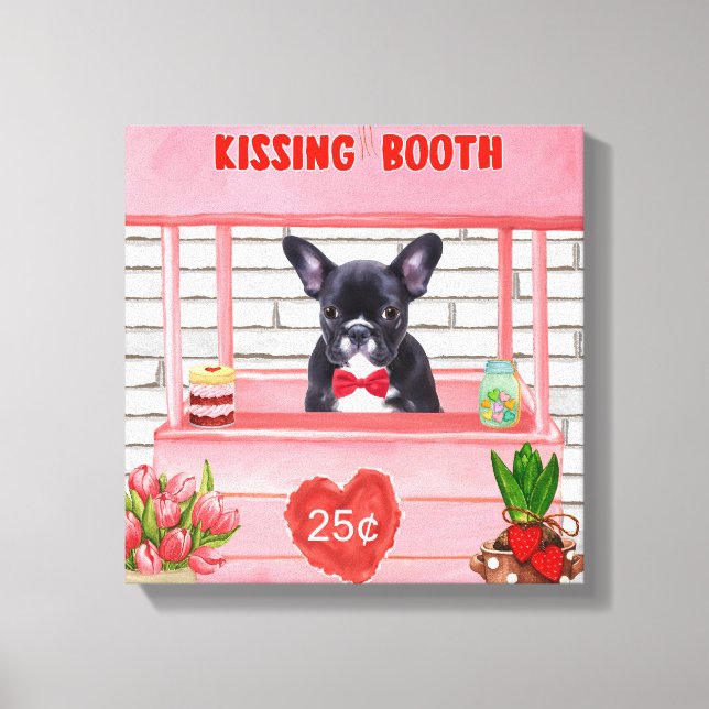 Toile Stand de bisous de la Saint-Valentin pour Bouledog (Recto)
