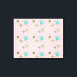 Toile Starbursts Atomique Rose Iconique Étiquettes<br><div class="desc">Ce motif d'impression en toile étanche rose Iconique présente des étoiles atomiques emblématiques. C'est vrai ! L'ancienne école, l'arrière - plan de couleur rose Première dame avec des taches d'or est la toile de fond parfaite pour le céleri turquoise, apaisant et kitsch cercles de couleur vert poire. Les taches de...</div>