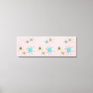 Toile Starbursts Atomique Rose Iconique Étiquettes